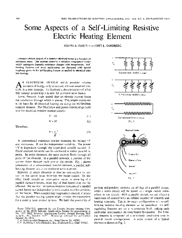 (PDF) Some Aspects of a Self-Limiting Resistive Electric Heating Element