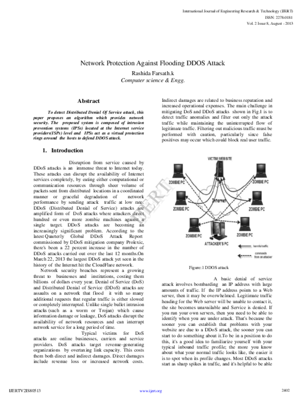 (PDF) Network Protection Against Flooding DDOS Attack