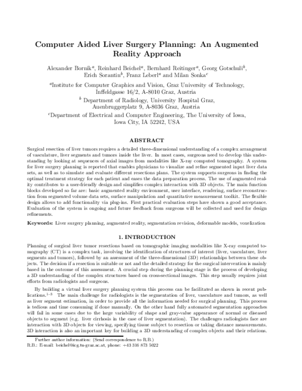 (PDF) Computer-aided liver surgery planning: an augmented reality approach