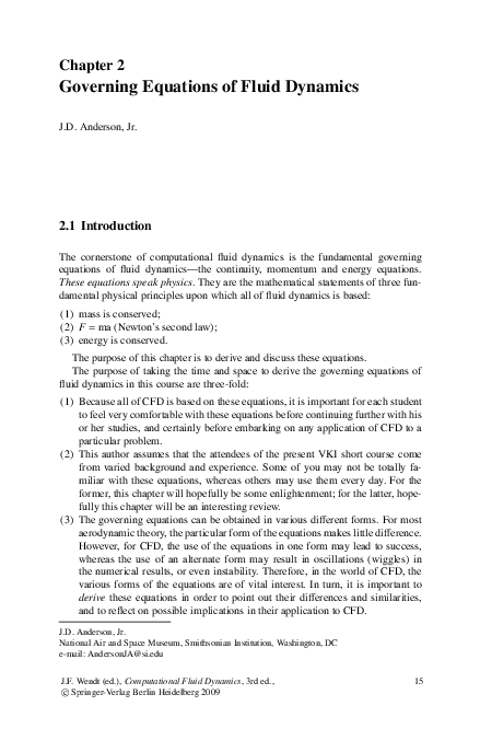 (PDF) Governing Equations of Fluid Dynamics
