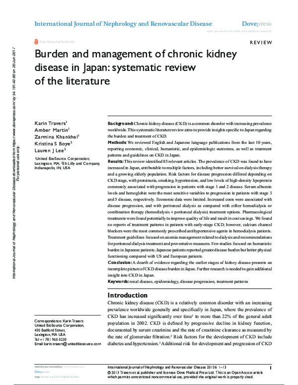 (PDF) Burden and management of chronic kidney disease in Japan ...