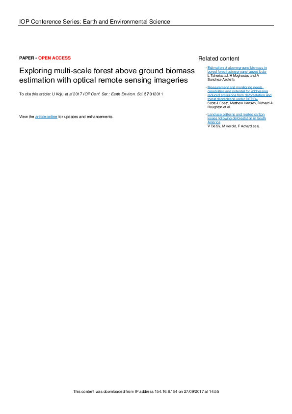 (PDF) Exploring multi-scale forest above ground biomass estimation with ...