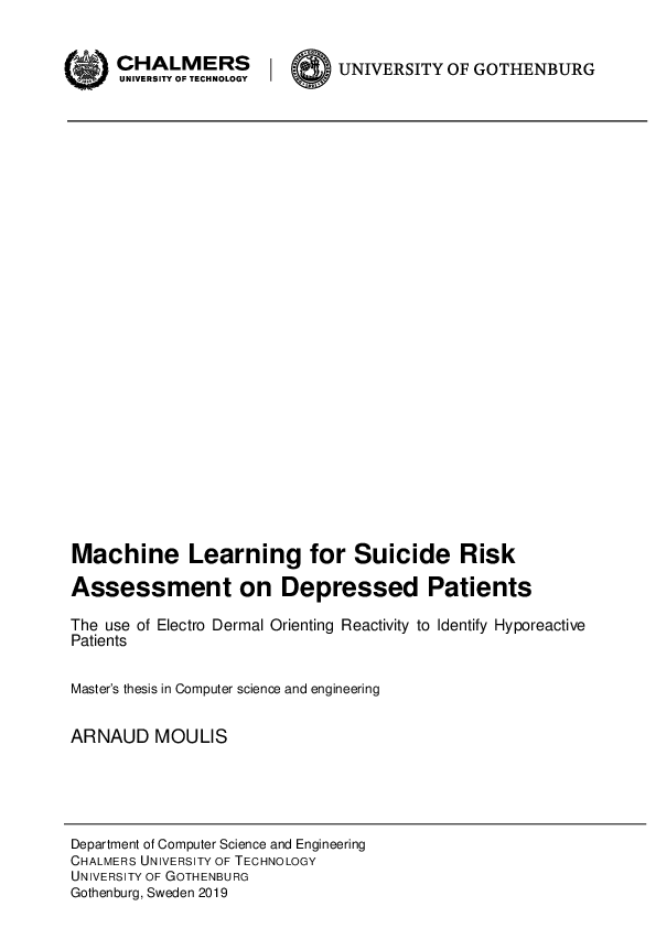 (PDF) Machine Learning for Suicide Risk Assessment on Depressed Patients