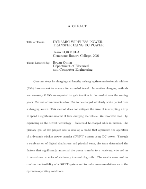 (PDF) Dynamic Wireless Power Transfer Using DC Power