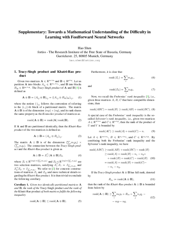 (PDF) Supplementary: Towards a Mathematical Understanding of the ...