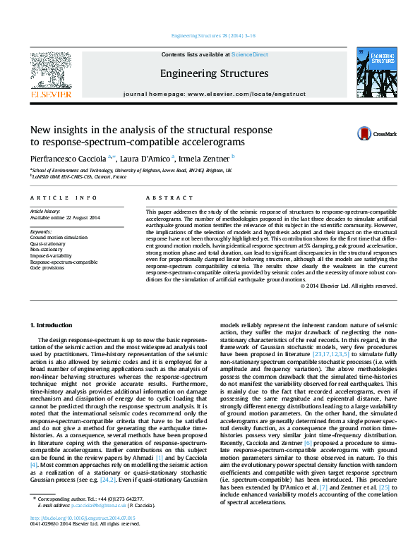 (PDF) New insights in the analysis of the structural response to ...