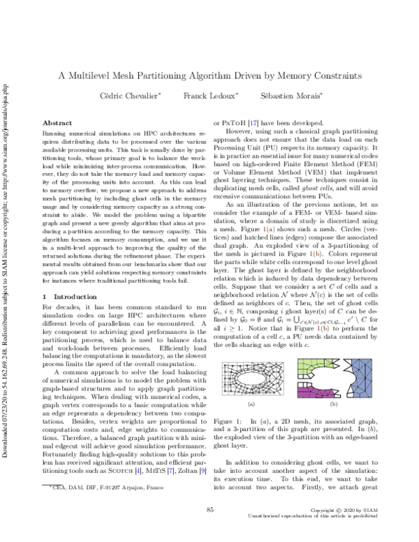 (PDF) A Multilevel Mesh Partitioning Algorithm Driven by Memory Constraints