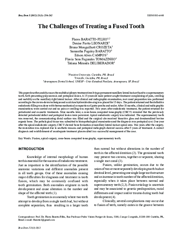 (PDF) The challenges of treating a fused tooth