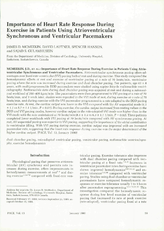 (PDF) Importance of Heart Rate Response During Exercise in Patients ...