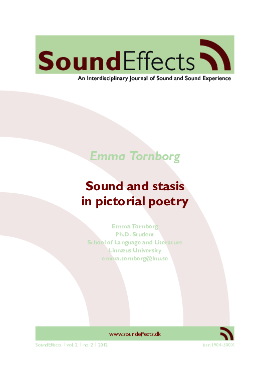 (PDF) Sound And Stasis in Pictorial Poetry