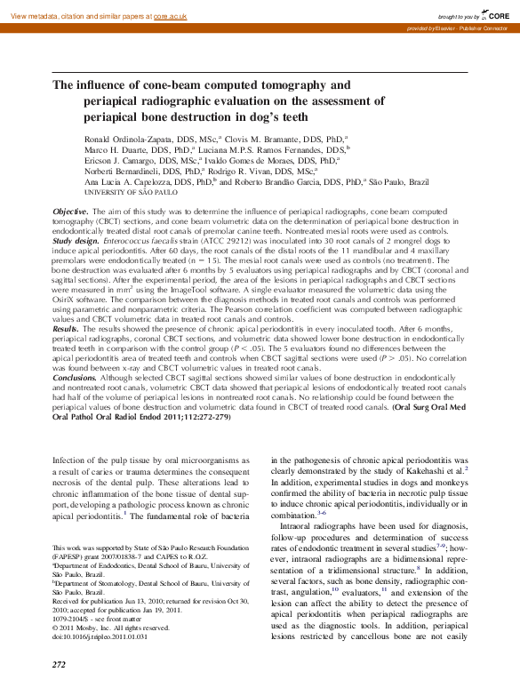 (PDF) The influence of cone-beam computed tomography and periapical ...