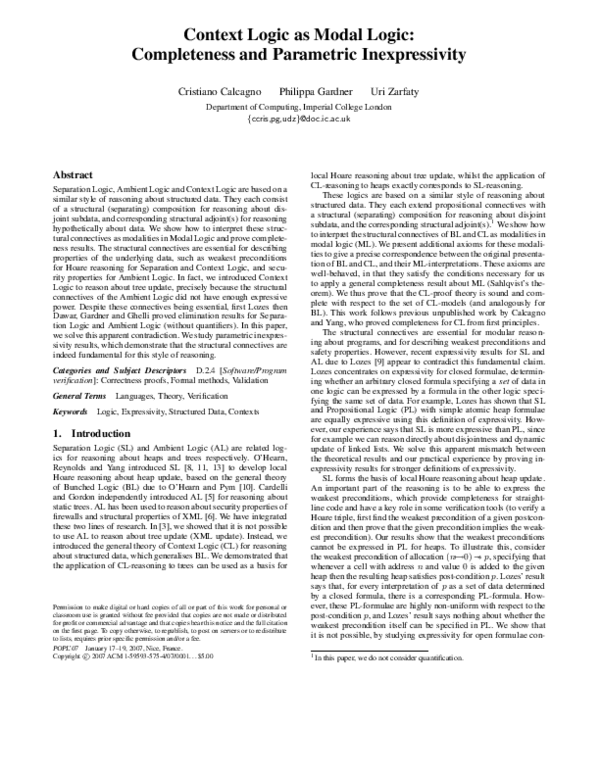 (PDF) Context logic as modal logic