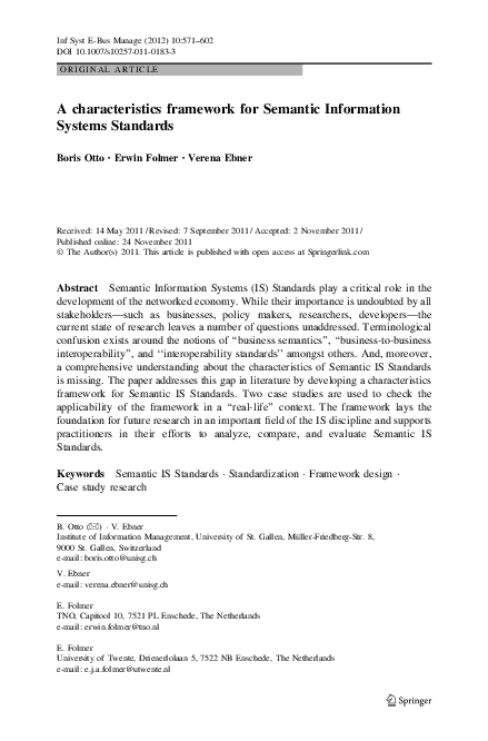 (PDF) A characteristics framework for Semantic Information Systems ...
