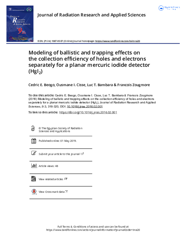 (PDF) Modeling of ballistic and trapping effects on the collection ...