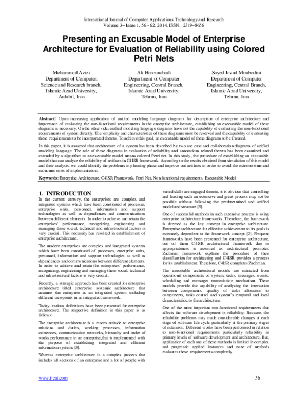 (PDF) Presenting an Excusable Model of Enterprise Architecture for ...