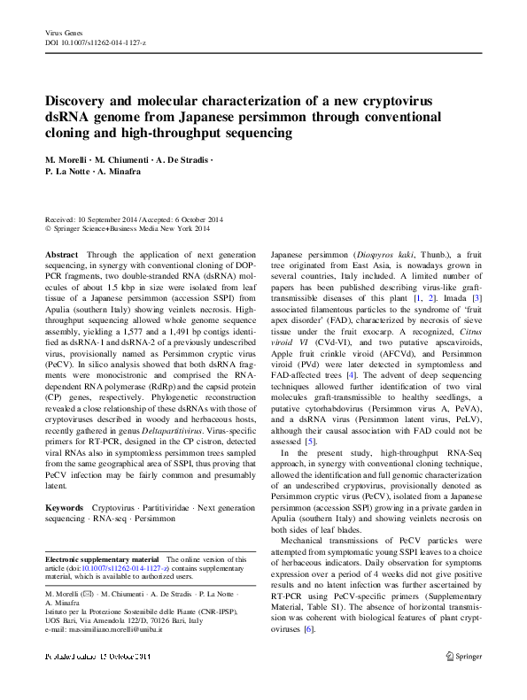 (PDF) Discovery and molecular characterization of a new cryptovirus ...