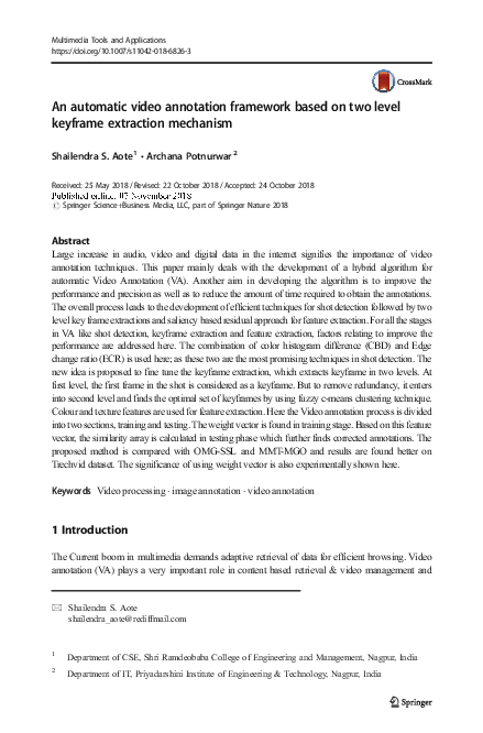 (PDF) An automatic video annotation framework based on two level ...