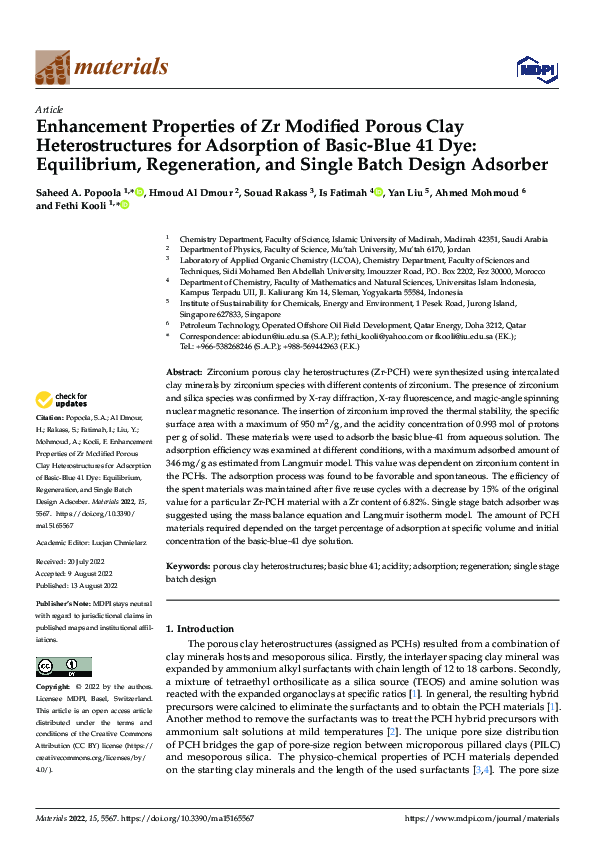 (PDF) Enhancement Properties of Zr Modified Porous Clay ...