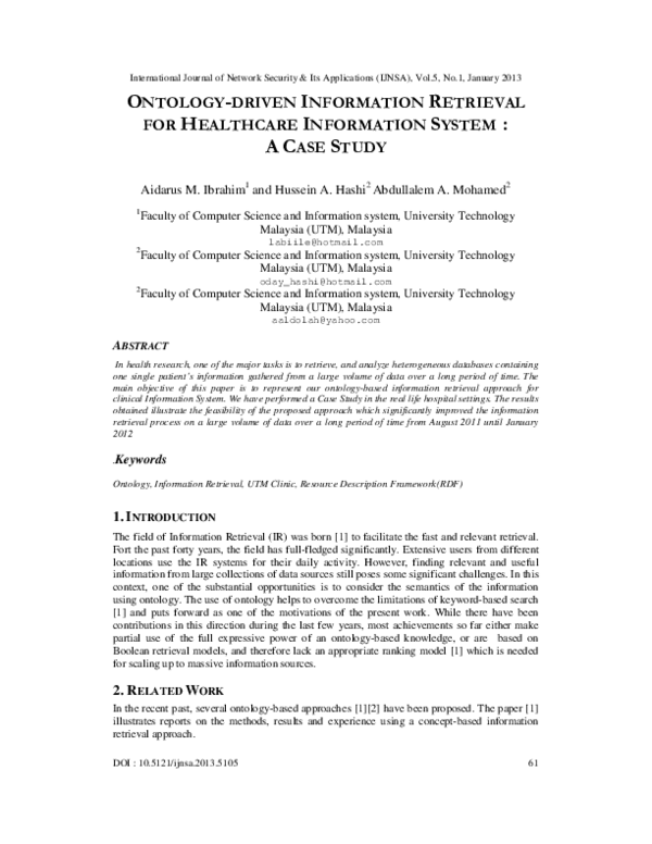 (PDF) Ontology-Driven Information Retrieval for Healthcare Information ...