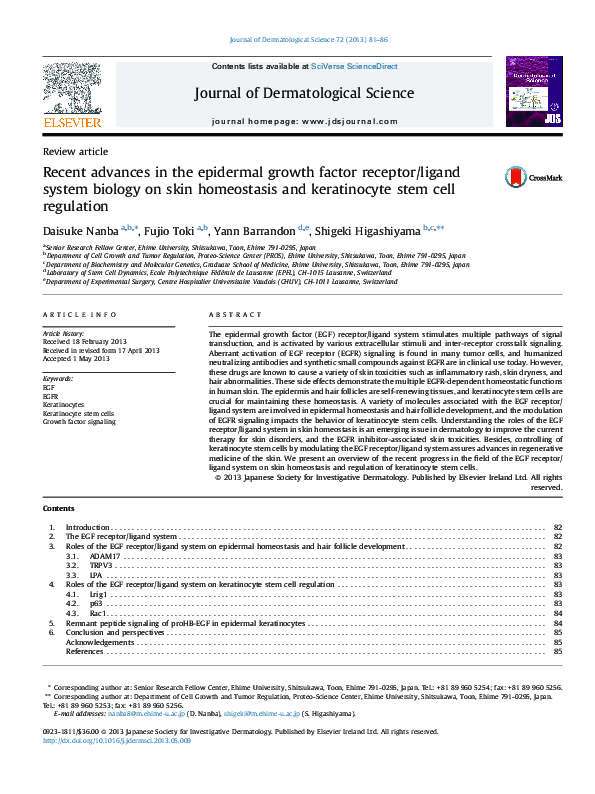 (PDF) Recent advances in the epidermal growth factor receptor/ligand ...