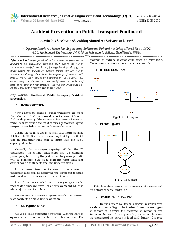 (PDF) Accident Prevention on Public Transport Footboard IRJET Journal
