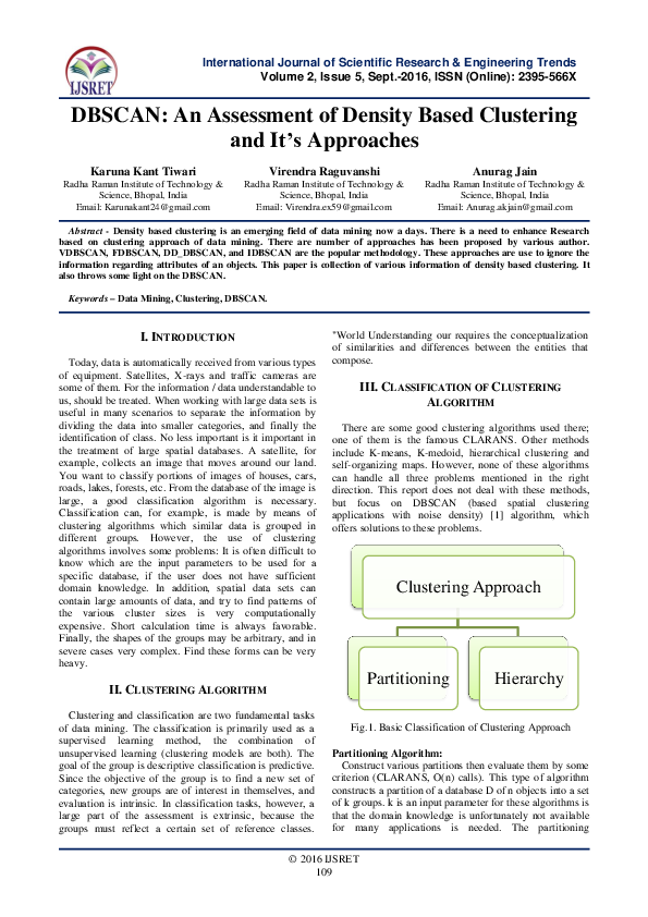 (PDF) DBSCAN : An Assessment of Density Based Clustering and It ’ s ...