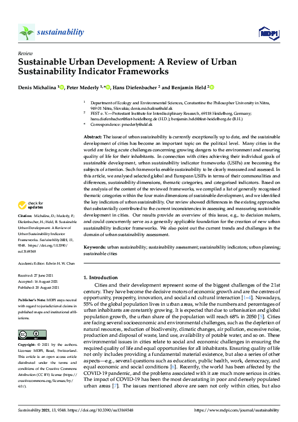 (PDF) Sustainable Urban Development: A Review of Urban Sustainability ...