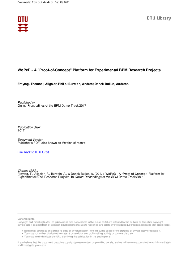 (PDF) WoPeD - A 