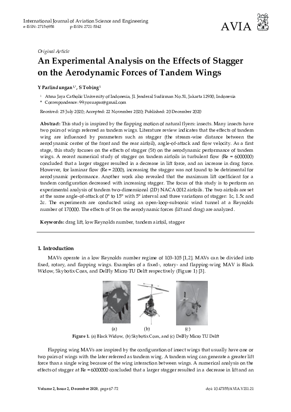 (PDF) An Experimental Analysis on the Effects of Stagger on the ...