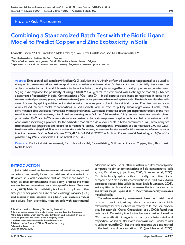 (PDF) Combining a Standardized Batch Test with the Biotic Ligand Model ...