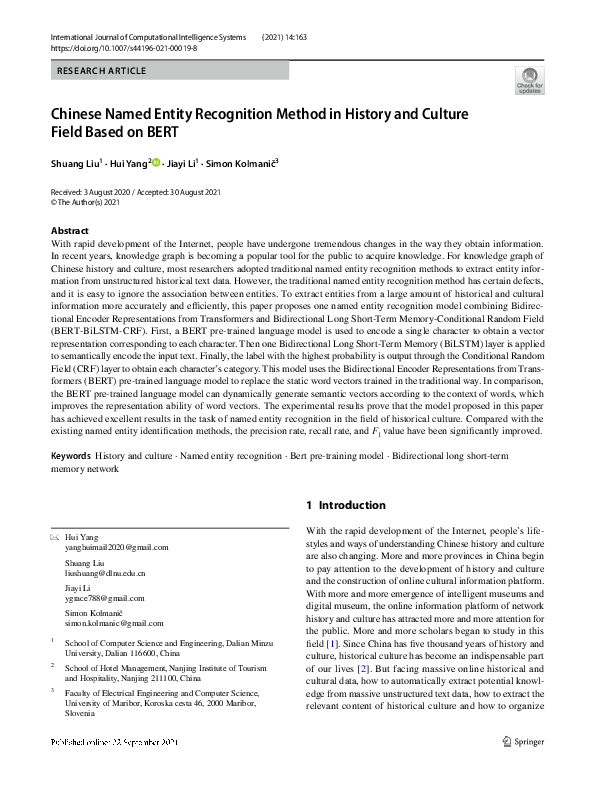 (PDF) Chinese Named Entity Recognition Method in History and Culture ...