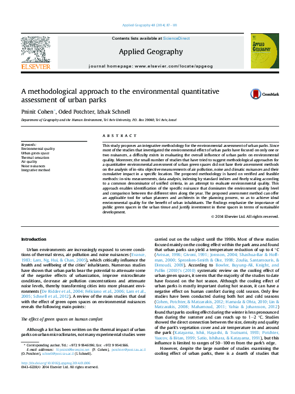 (PDF) A methodological approach to the environmental quantitative ...