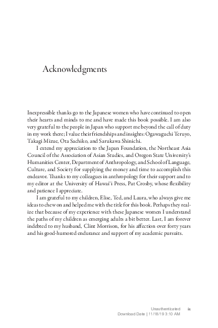 (PDF) Dilemmas of Adulthood: Japanese Women and the Nuances of Long ...