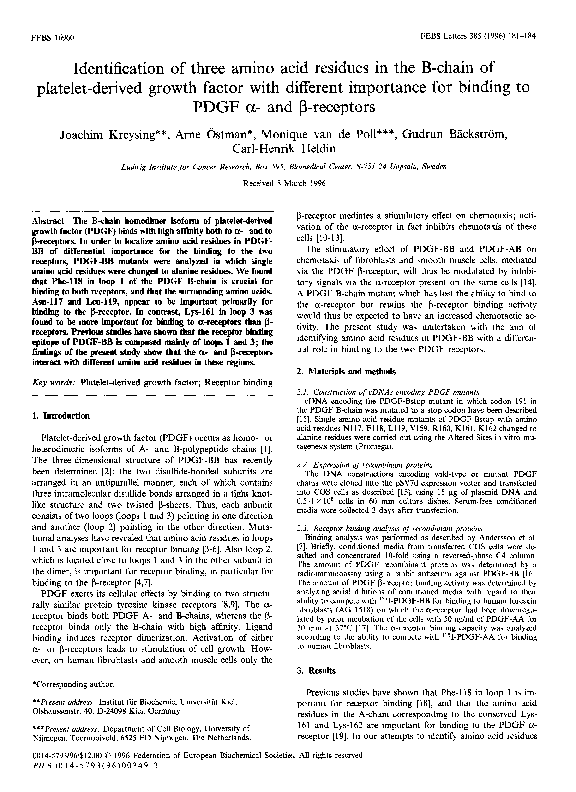 (PDF) Identification of three amino acid residues in the B-chain of ...