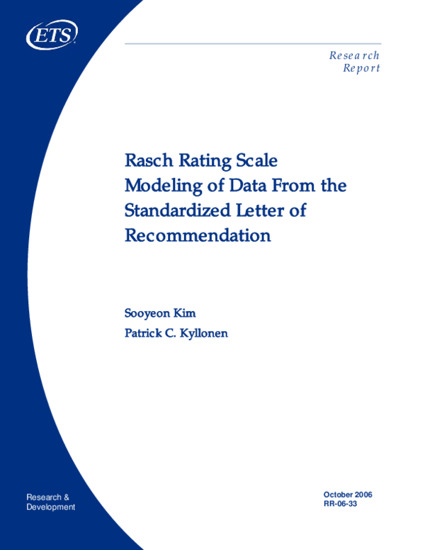 (PDF) Rasch Rating Scale Modeling of Data from the Standardized Letter ...