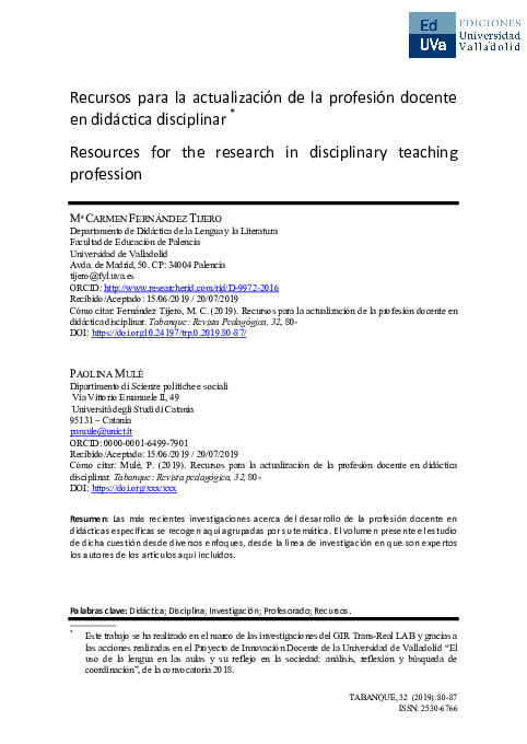 (PDF) Recursos para la actualización de la profesión docente en ...