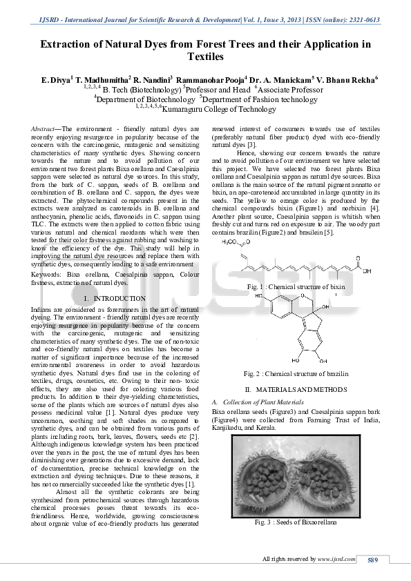 (PDF) Extraction of Natural Dyes from Forest Trees and their ...