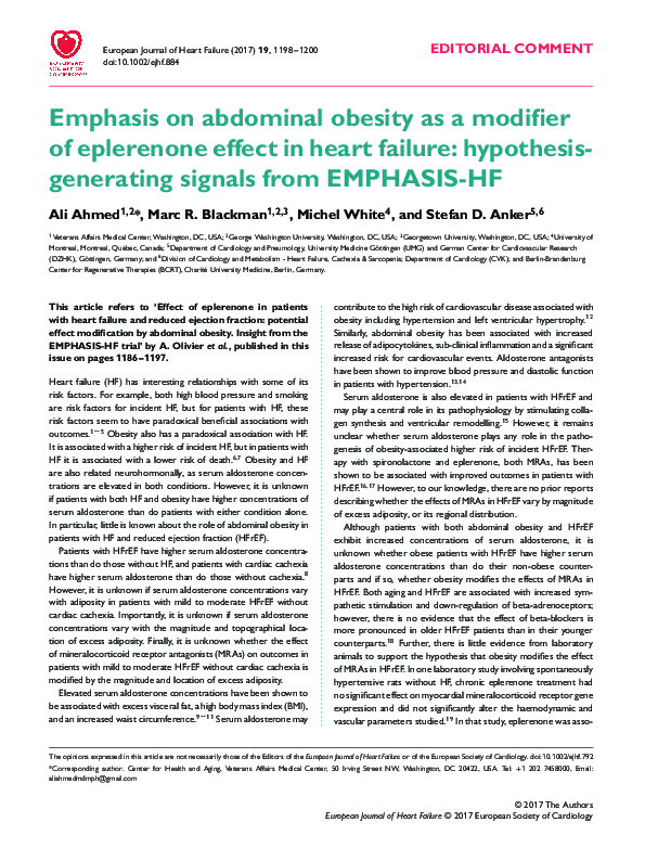 (PDF) Emphasis on abdominal obesity as a modifier of eplerenone effect ...