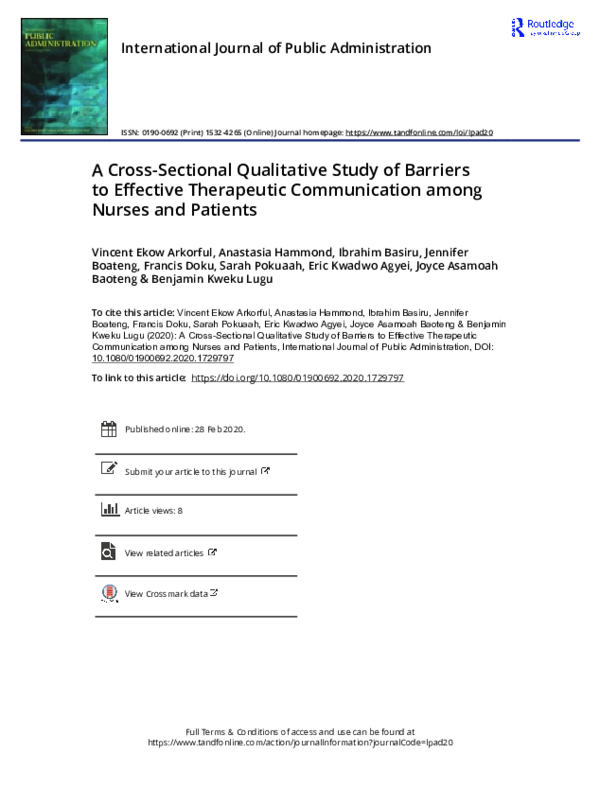 (PDF) A Cross-Sectional Qualitative Study of Barriers to Effective ...