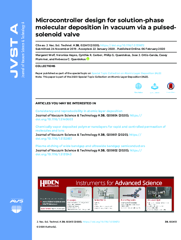 (PDF) Microcontroller design for solution-phase molecular deposition in ...