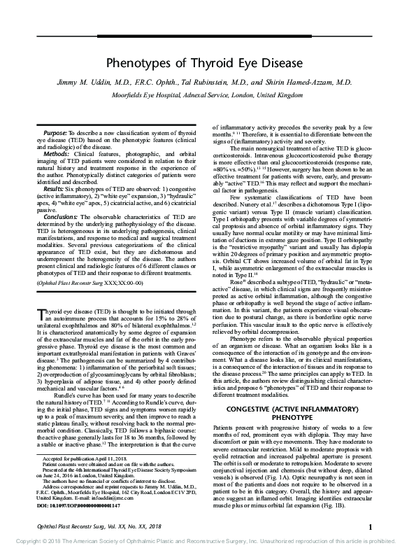 (PDF) Phenotypes of Thyroid Eye Disease