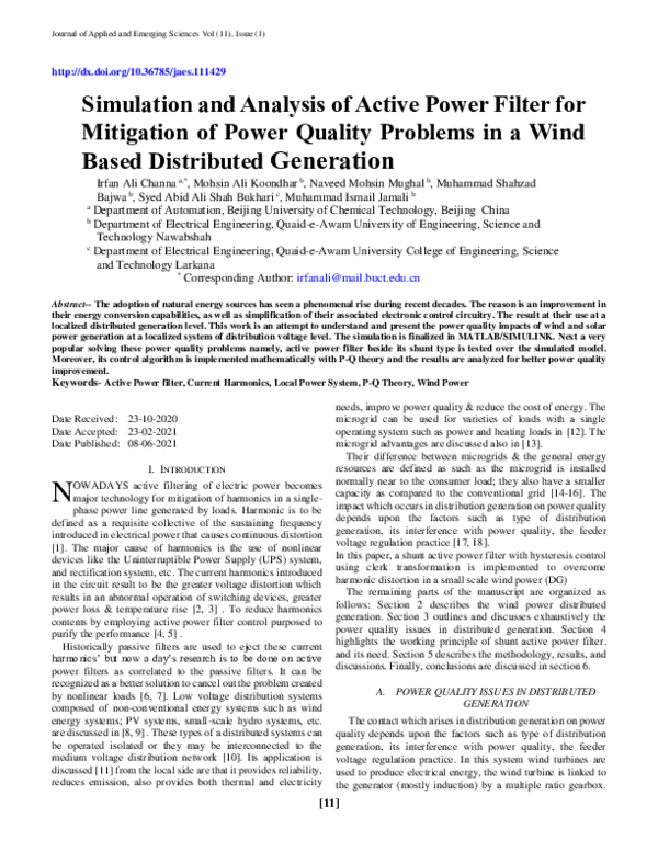 (PDF) Simulation and Analysis of Active Power Filter for Mitigation of ...