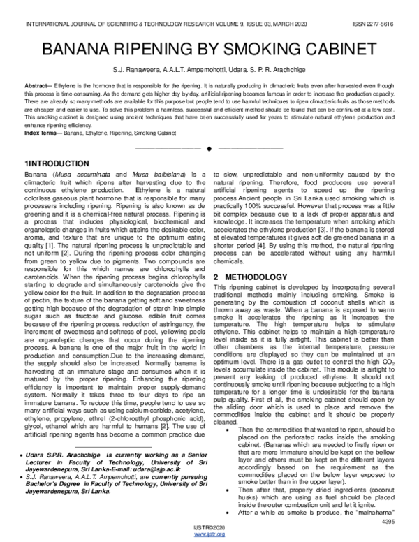 (PDF) Banana Ripening by Smoking Cabinet