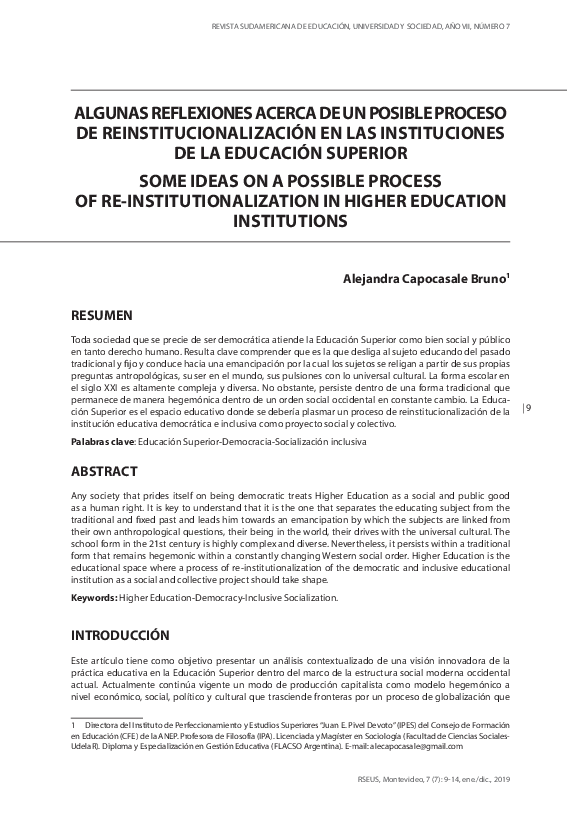 (PDF) Algunas Reflexiones Acerca De Un Posible Proceso De ...