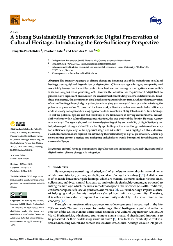 (PDF) A Strong Sustainability Framework for Digital Preservation of ...