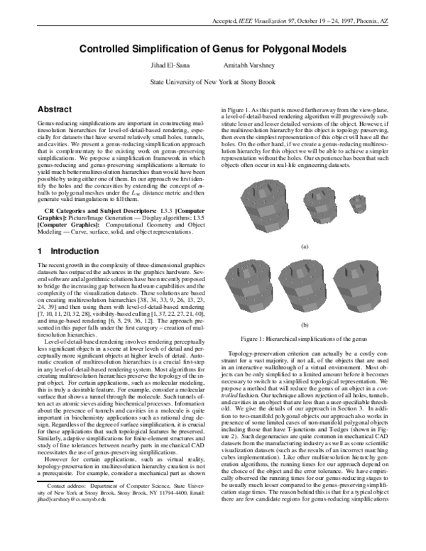 (PDF) Controlled simplification of genus for polygonal models