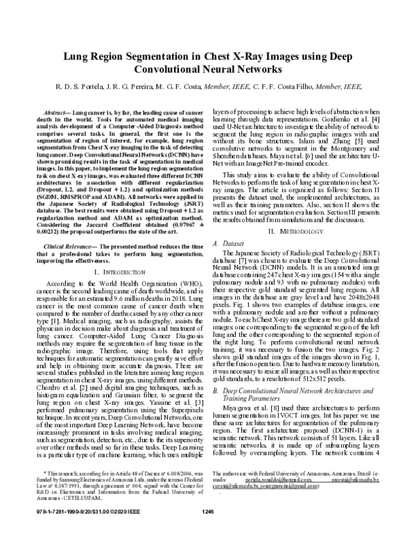 (PDF) Lung Region Segmentation in Chest X-Ray Images using Deep ...