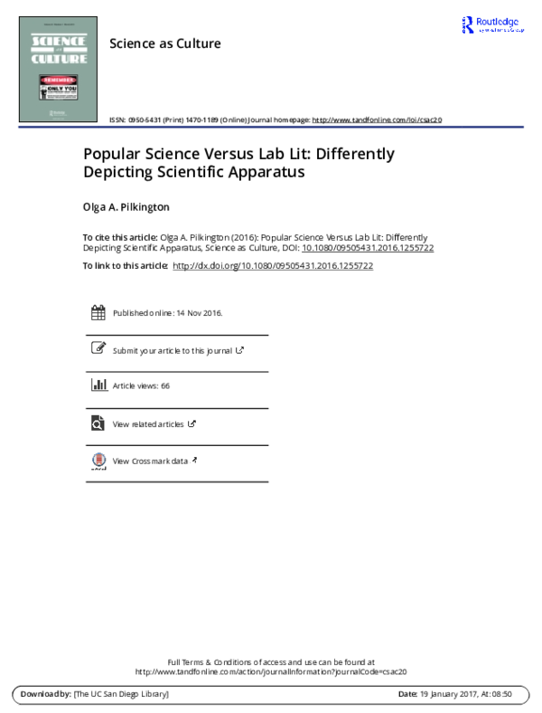 (PDF) Popular Science Versus Lab Lit: Differently Depicting Scientific ...