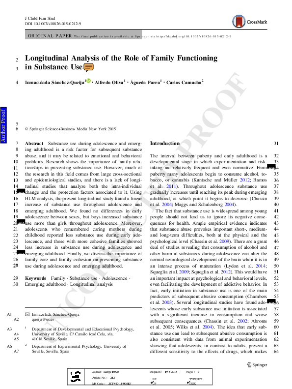(PDF) Longitudinal Analysis of the Role of Family Functioning in ...