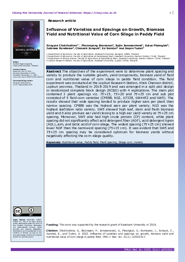 (PDF) Influence of Varieties and Spacings on Growth, Biomass Yield and ...